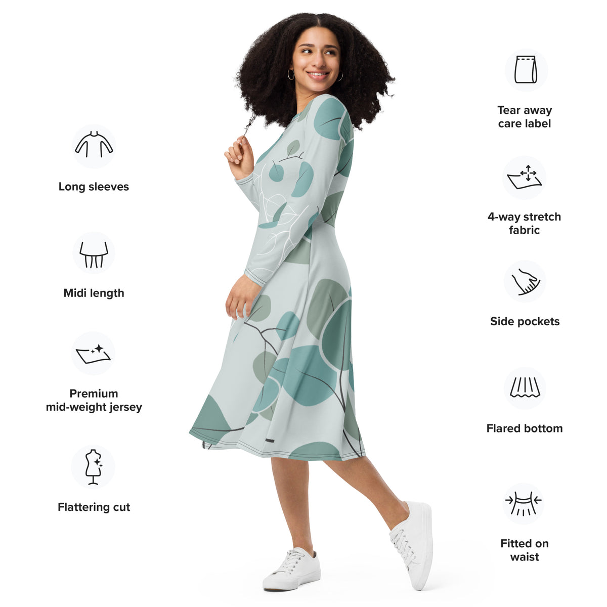 Long Sleeve Midi Dress - Snugoma