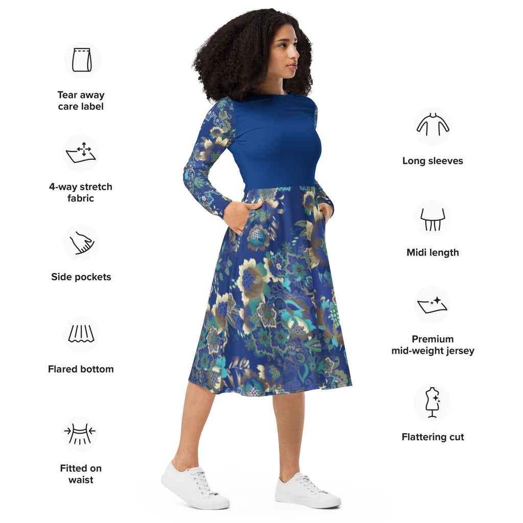 Long Sleeve Midi Dress - Snugoma