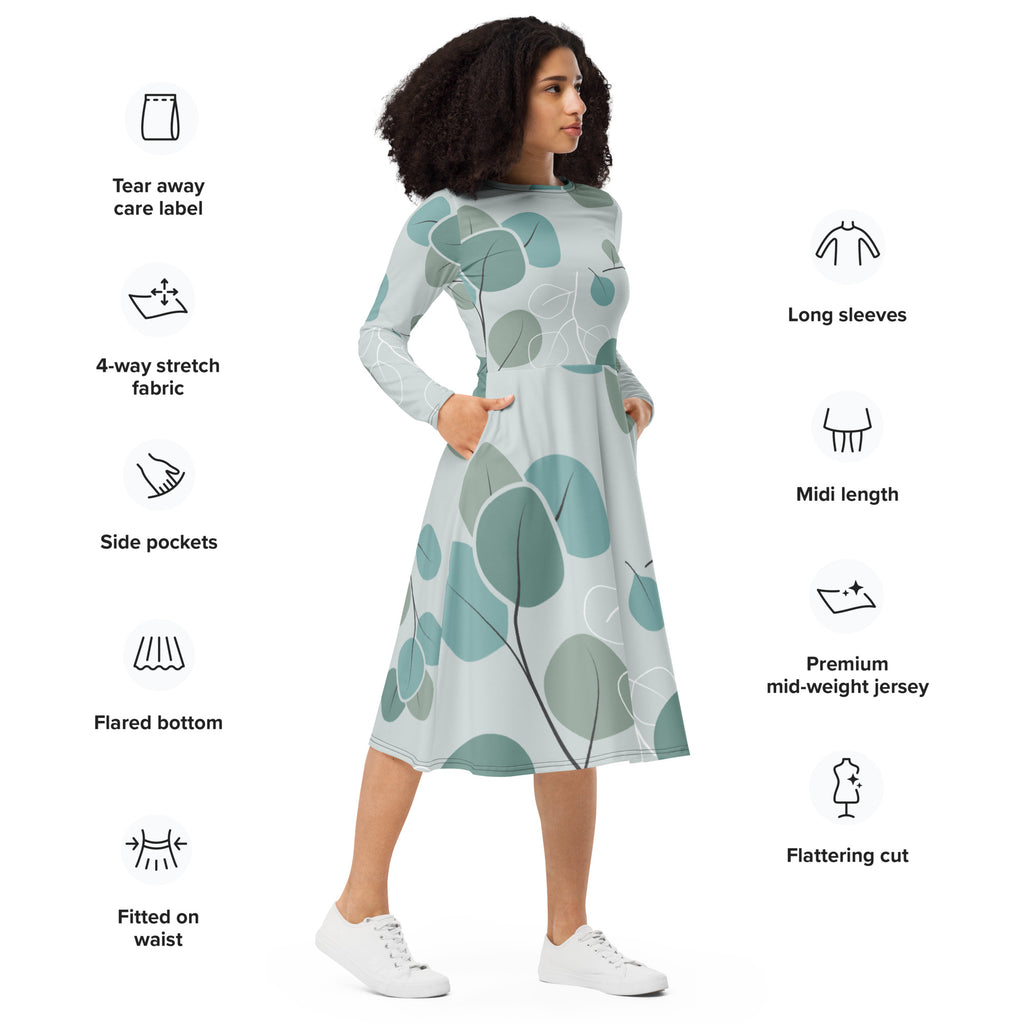 Long Sleeve Midi Dress - Snugoma