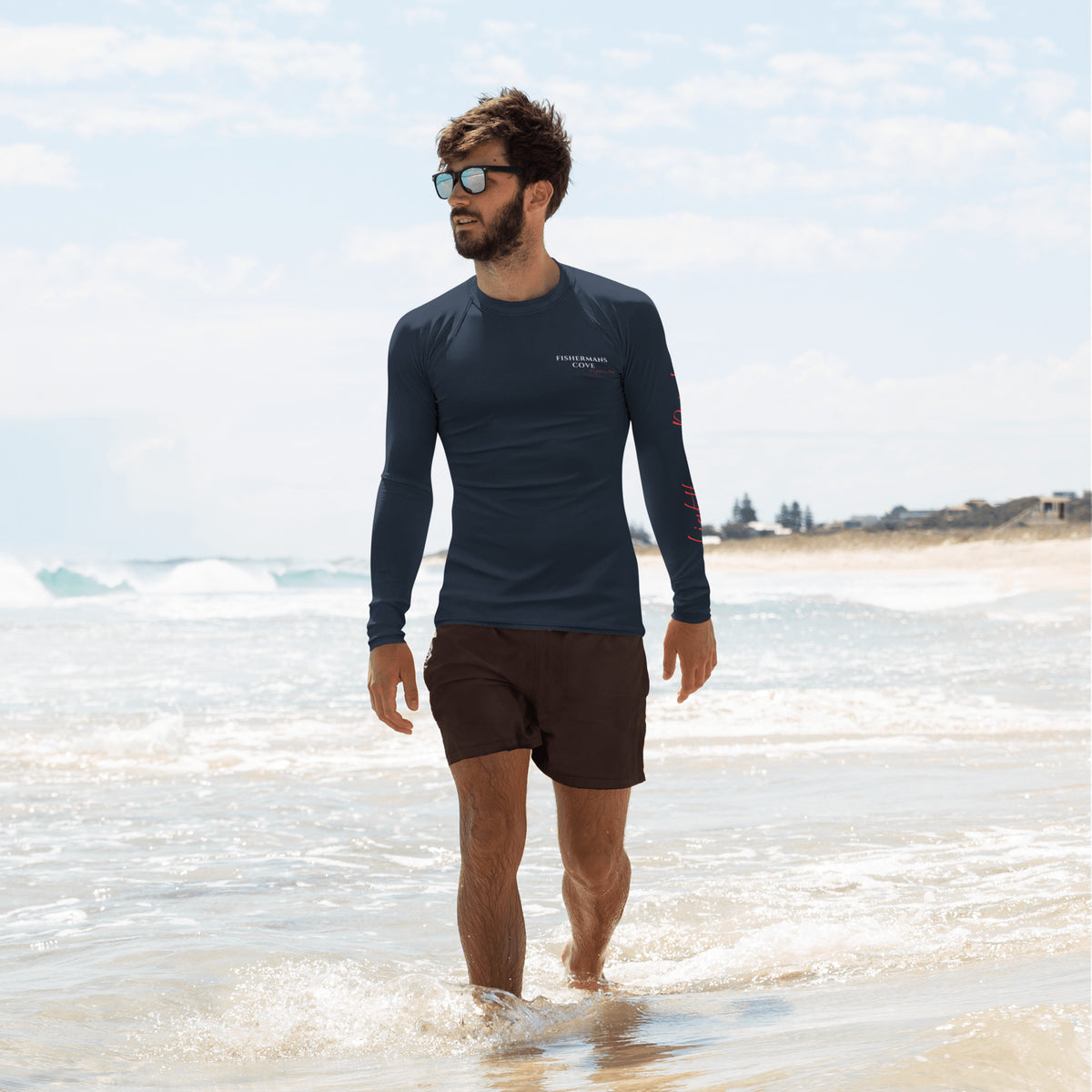 Men's Fishermans Cove Long Sleeve Rash Guard - Snugoma