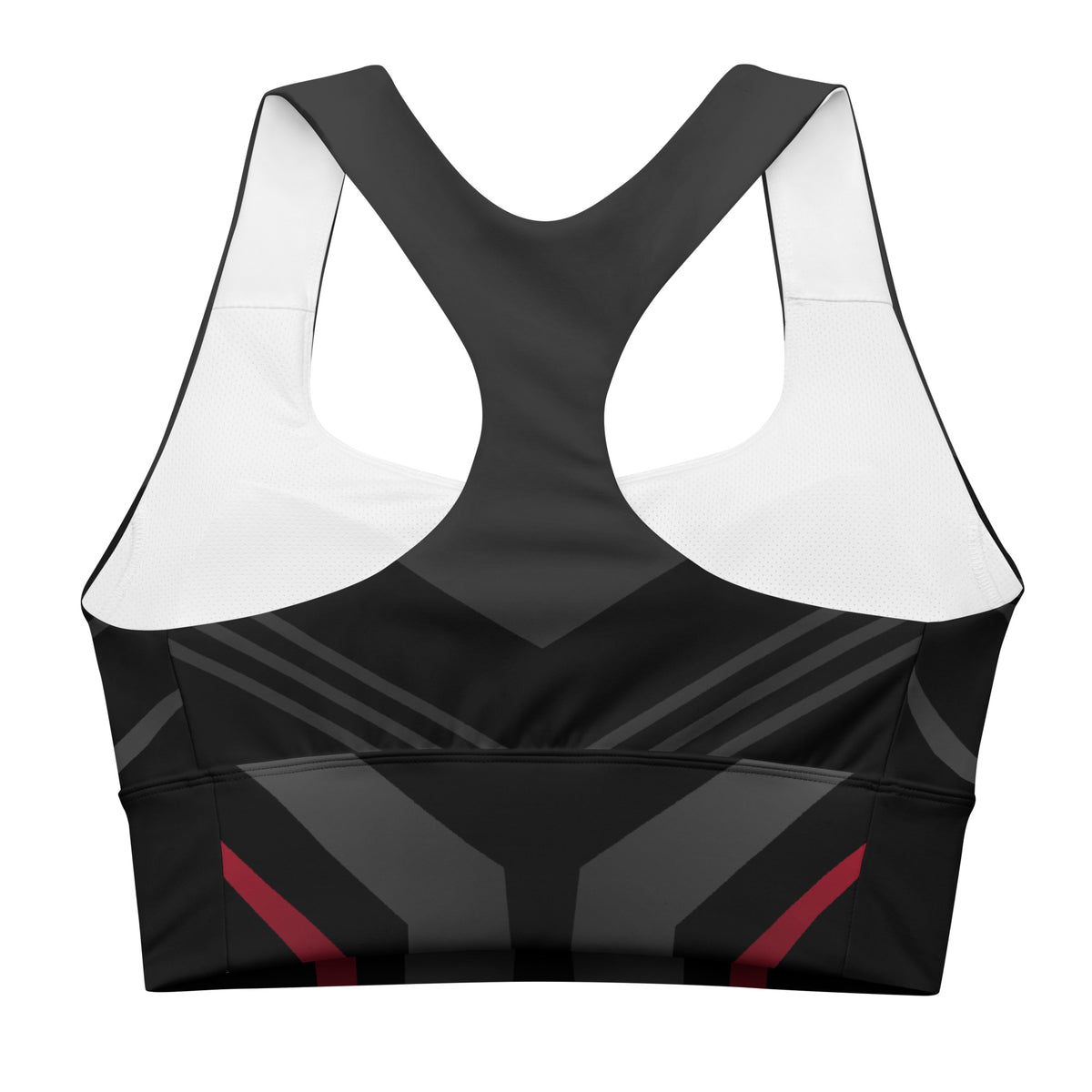 Black Recycled Longline Sports Bra - Snugoma
