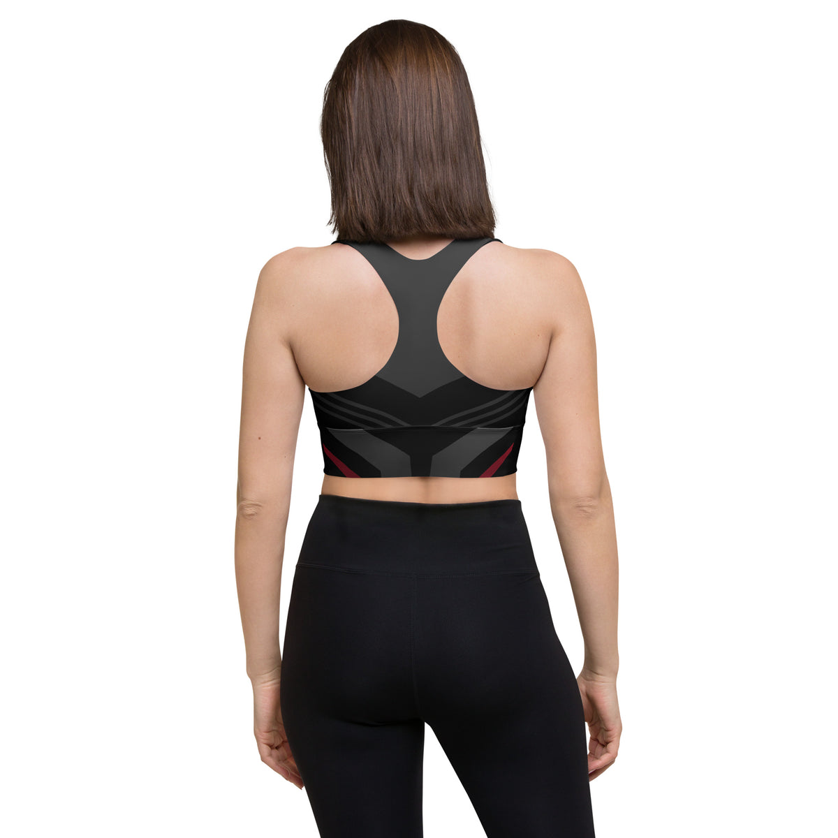 Black Recycled Longline Sports Bra - Snugoma