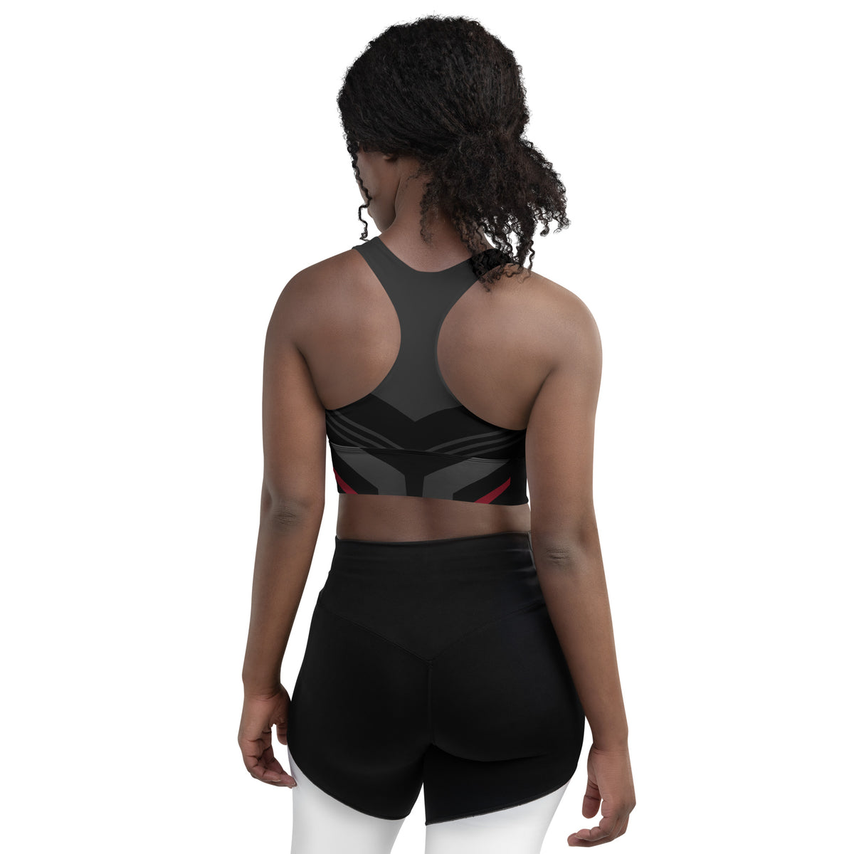 Black Recycled Longline Sports Bra - Snugoma