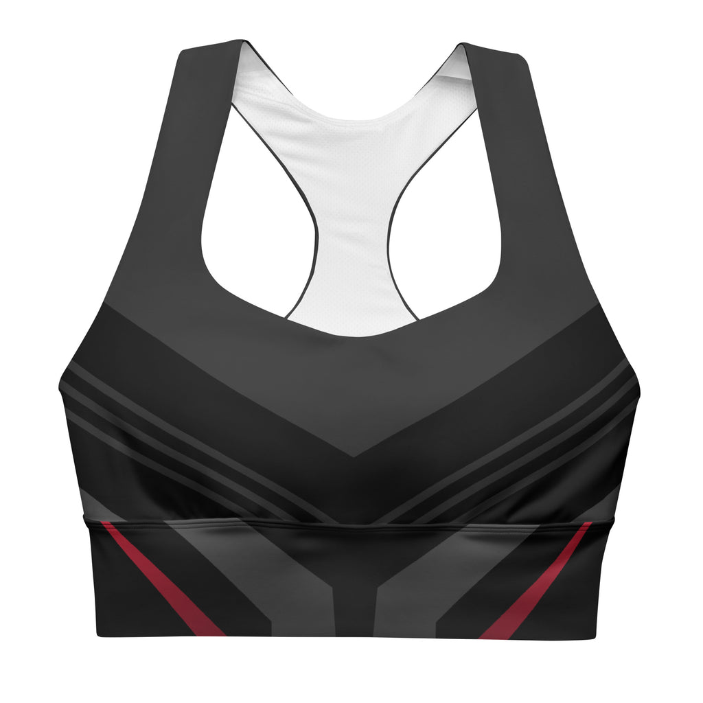 Black Recycled Longline Sports Bra - Snugoma