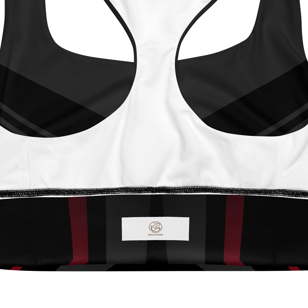 Black Recycled Longline Sports Bra - Snugoma