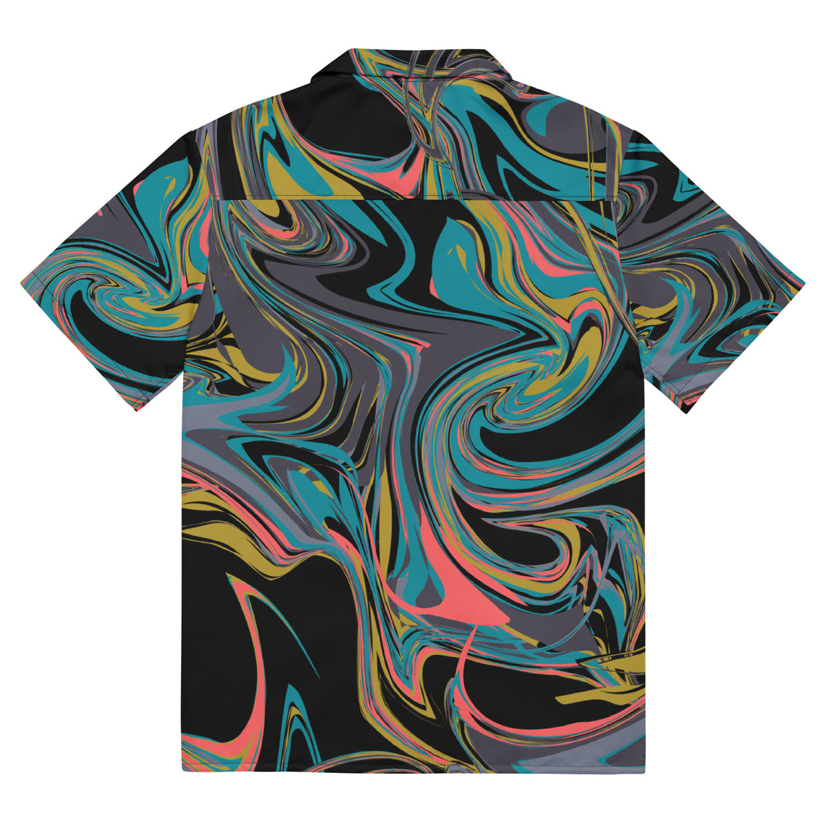 Men's Black Paint Swirl Button Shirt - Snugoma