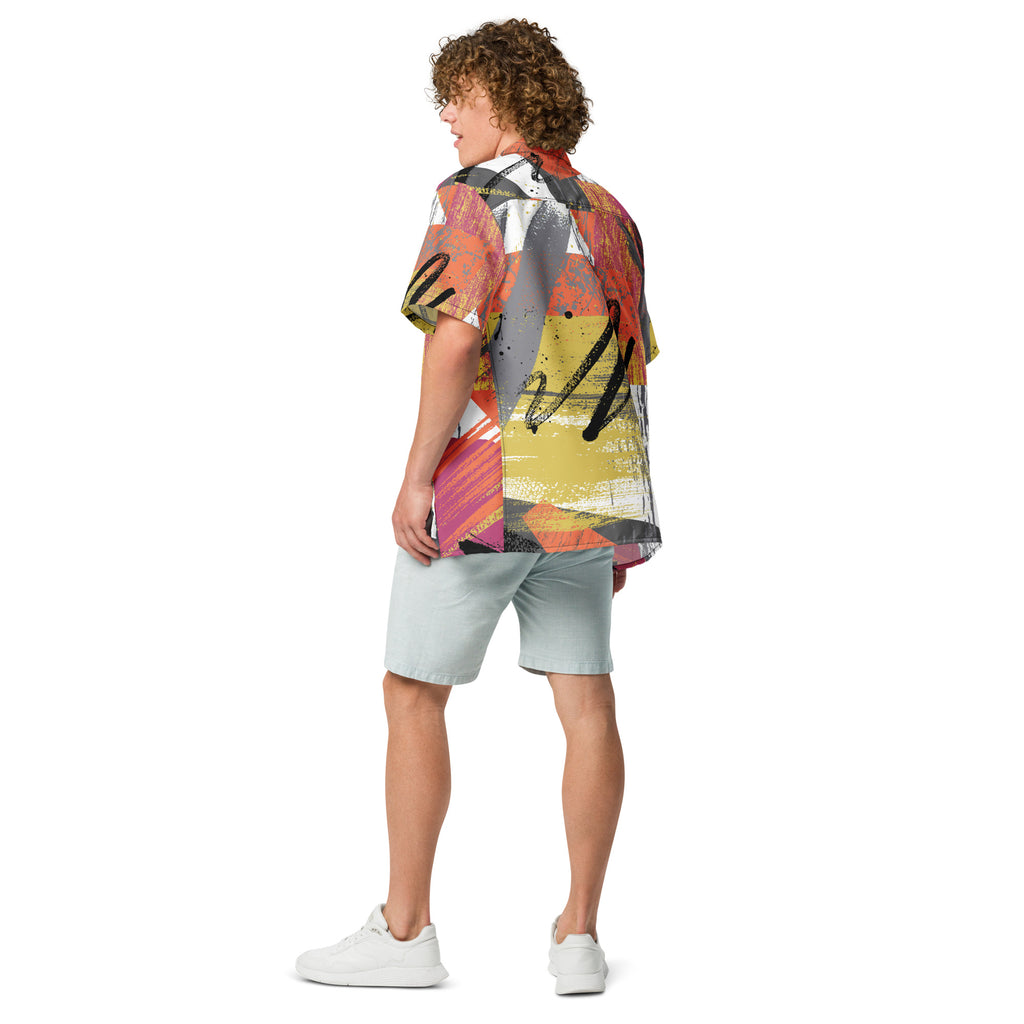 Men's Abstract Button Shirt - Snugoma