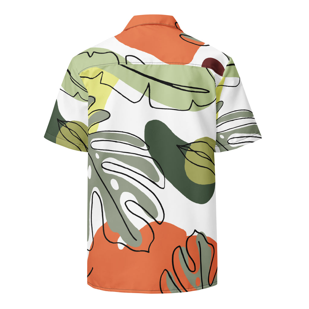 Men's Abstract Floral Button Shirt - Snugoma