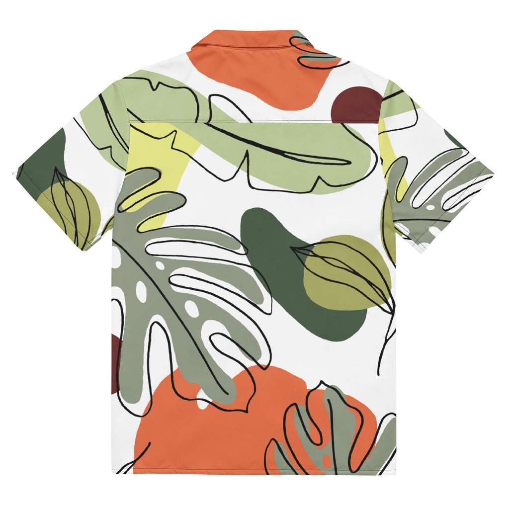 Men's Abstract Floral Button Shirt - Snugoma