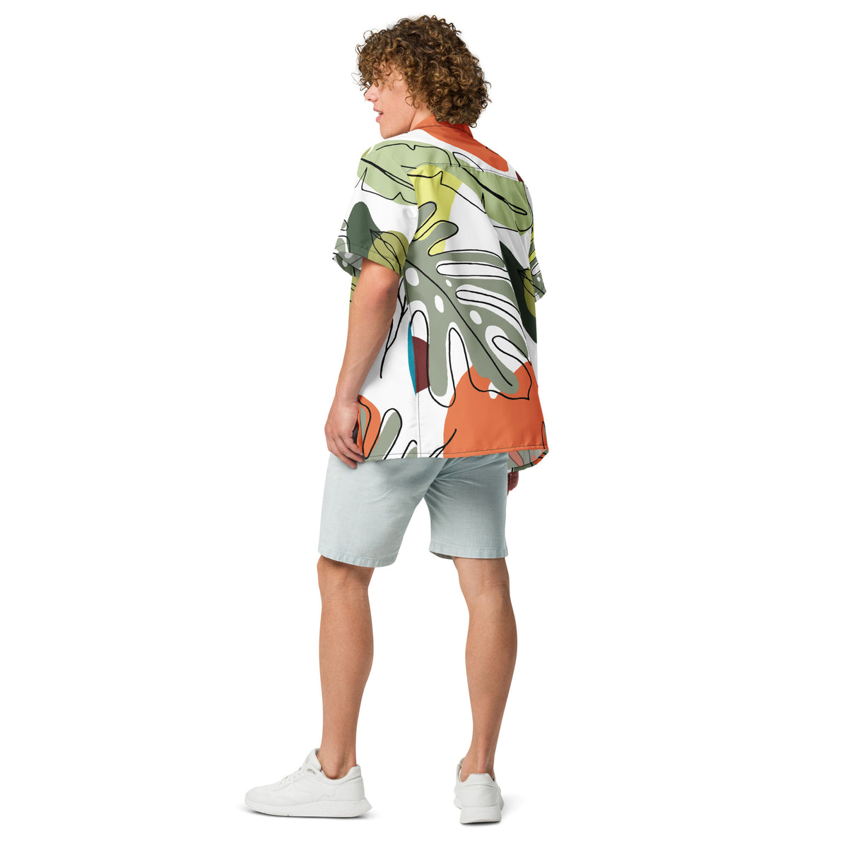 Men's Abstract Floral Button Shirt - Snugoma