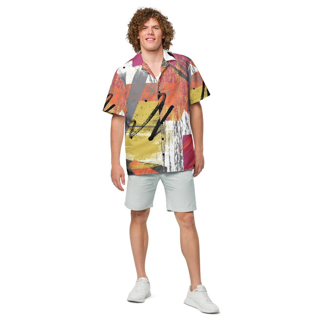 Men's Abstract Button Shirt - Snugoma
