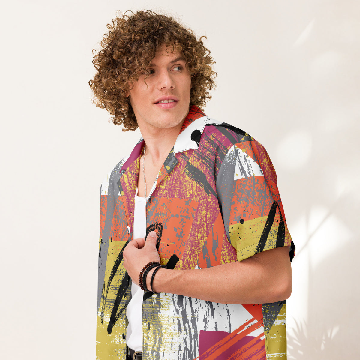 Men's Abstract Button Shirt - Snugoma
