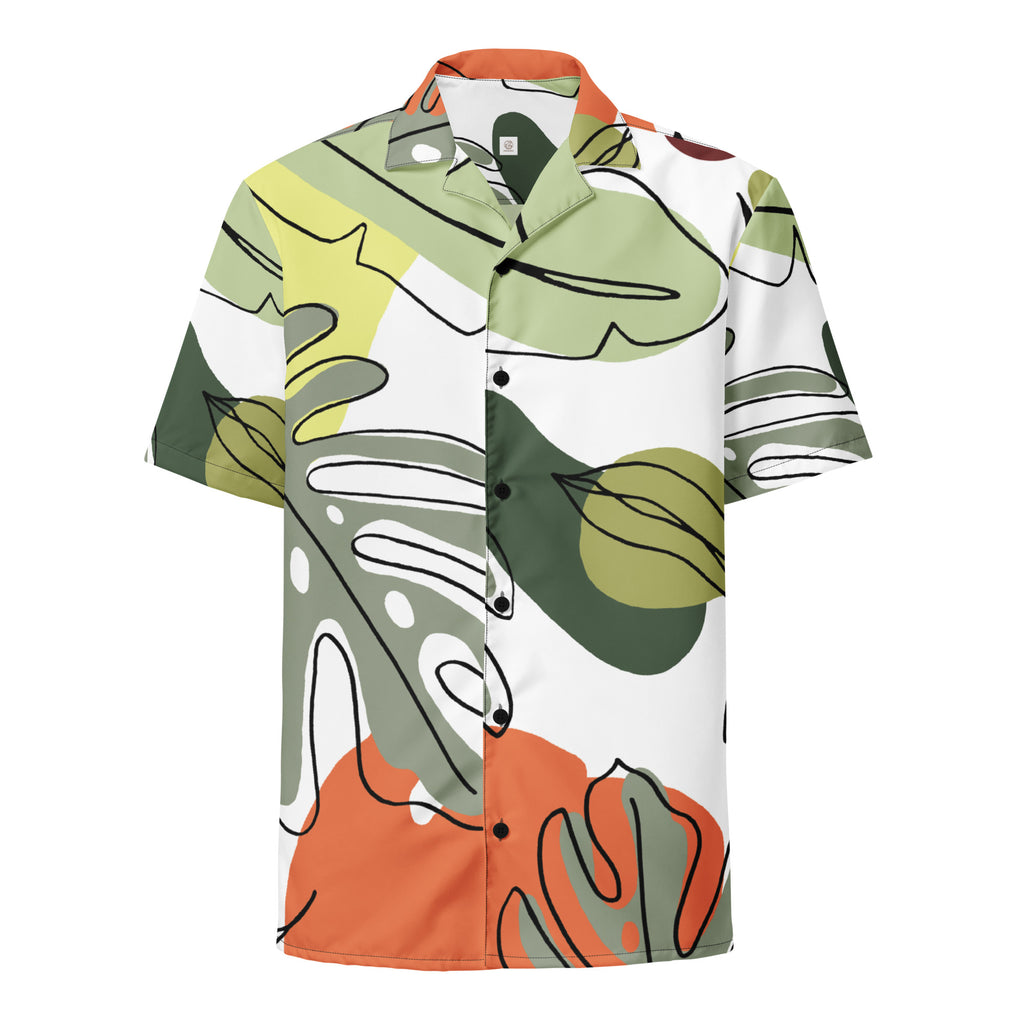 Men's Abstract Floral Button Shirt - Snugoma