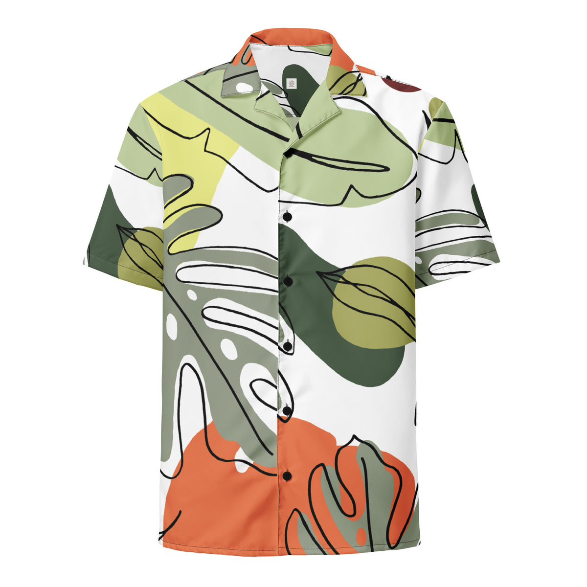 Men's Abstract Floral Button Shirt - Snugoma