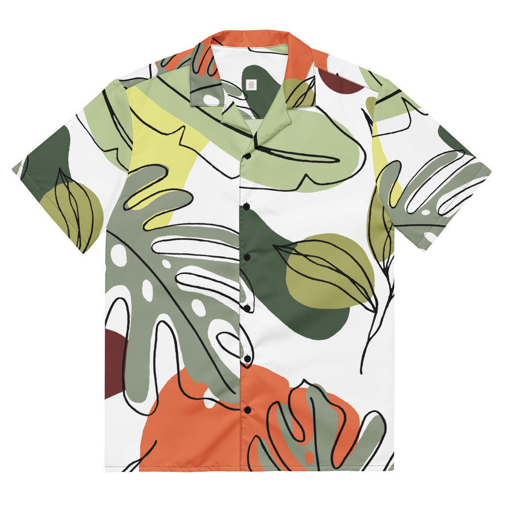 Men's Abstract Floral Button Shirt - Snugoma