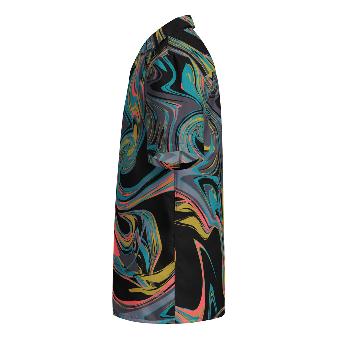 Men's Black Paint Swirl Button Shirt - Snugoma