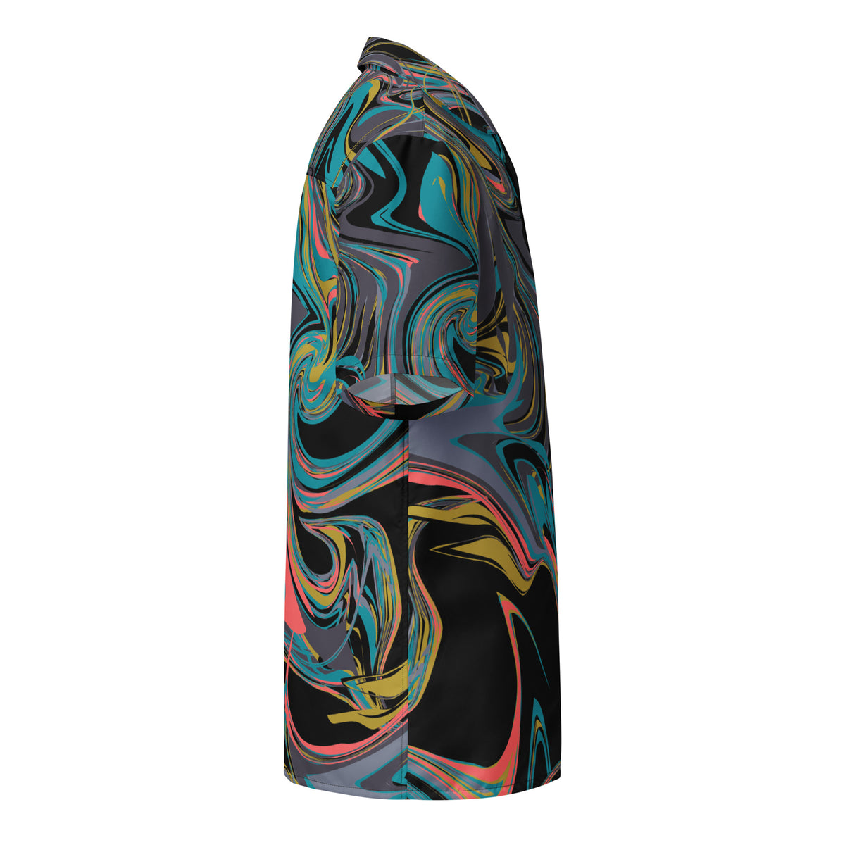Men's Black Paint Swirl Button Shirt - Snugoma