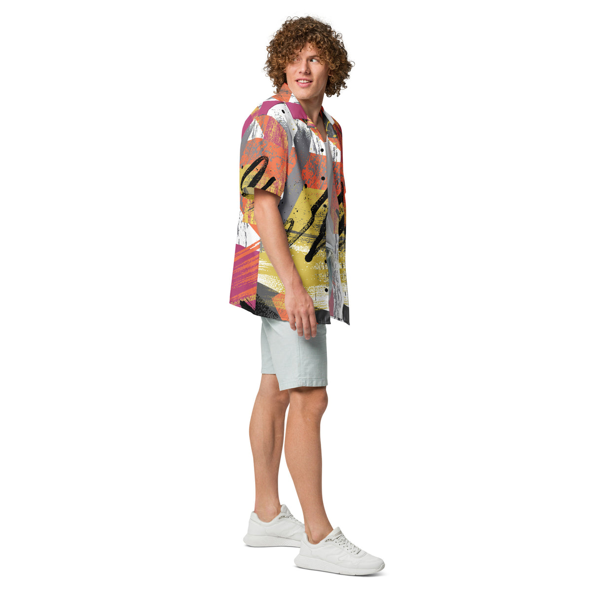Men's Abstract Button Shirt - Snugoma