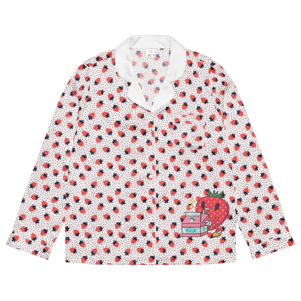 Women’s Strawberry Long Sleeve Pajama Top - Snugoma