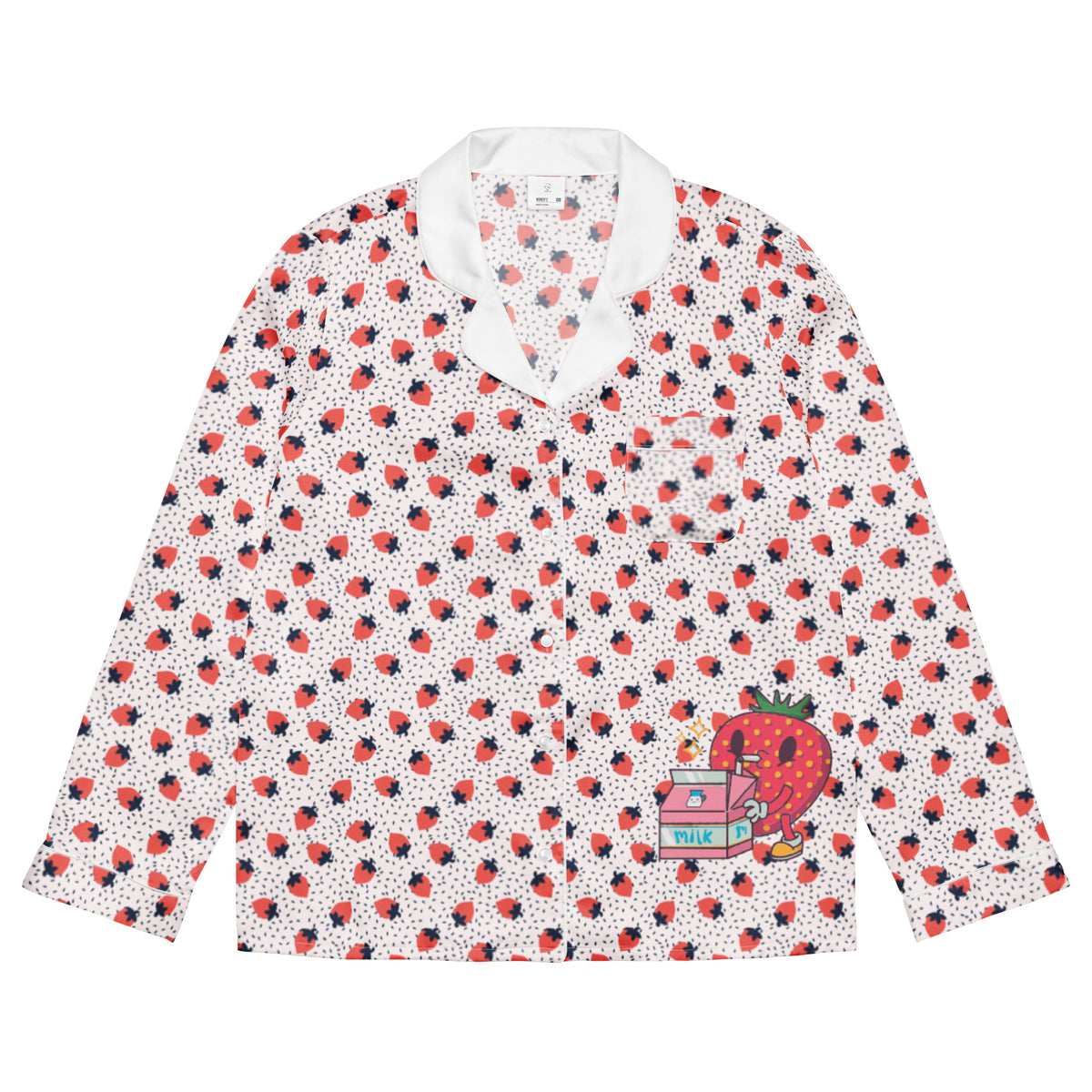 Women’s Strawberry Long Sleeve Pajama Top - Snugoma