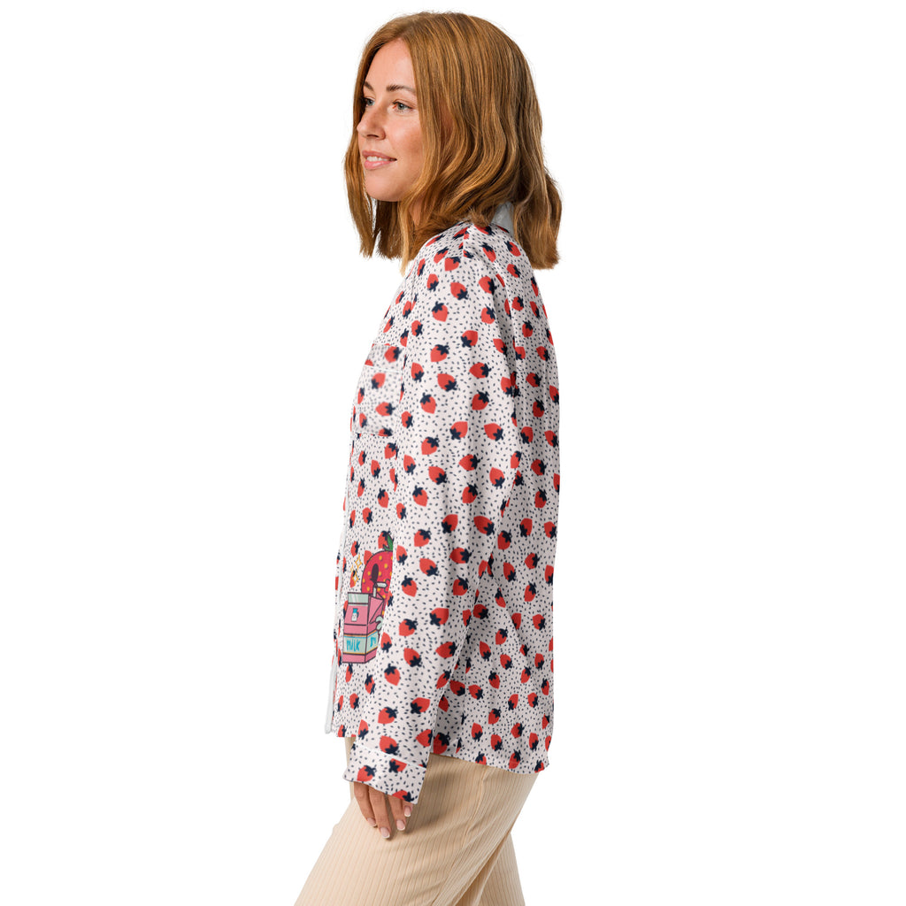 Women’s Strawberry Long Sleeve Pajama Top - Snugoma