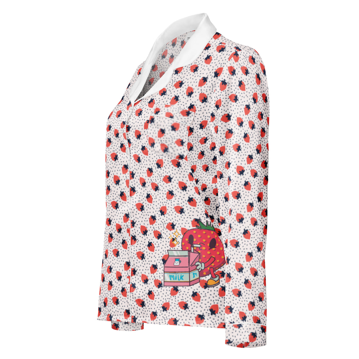 Women’s Strawberry Long Sleeve Pajama Top - Snugoma