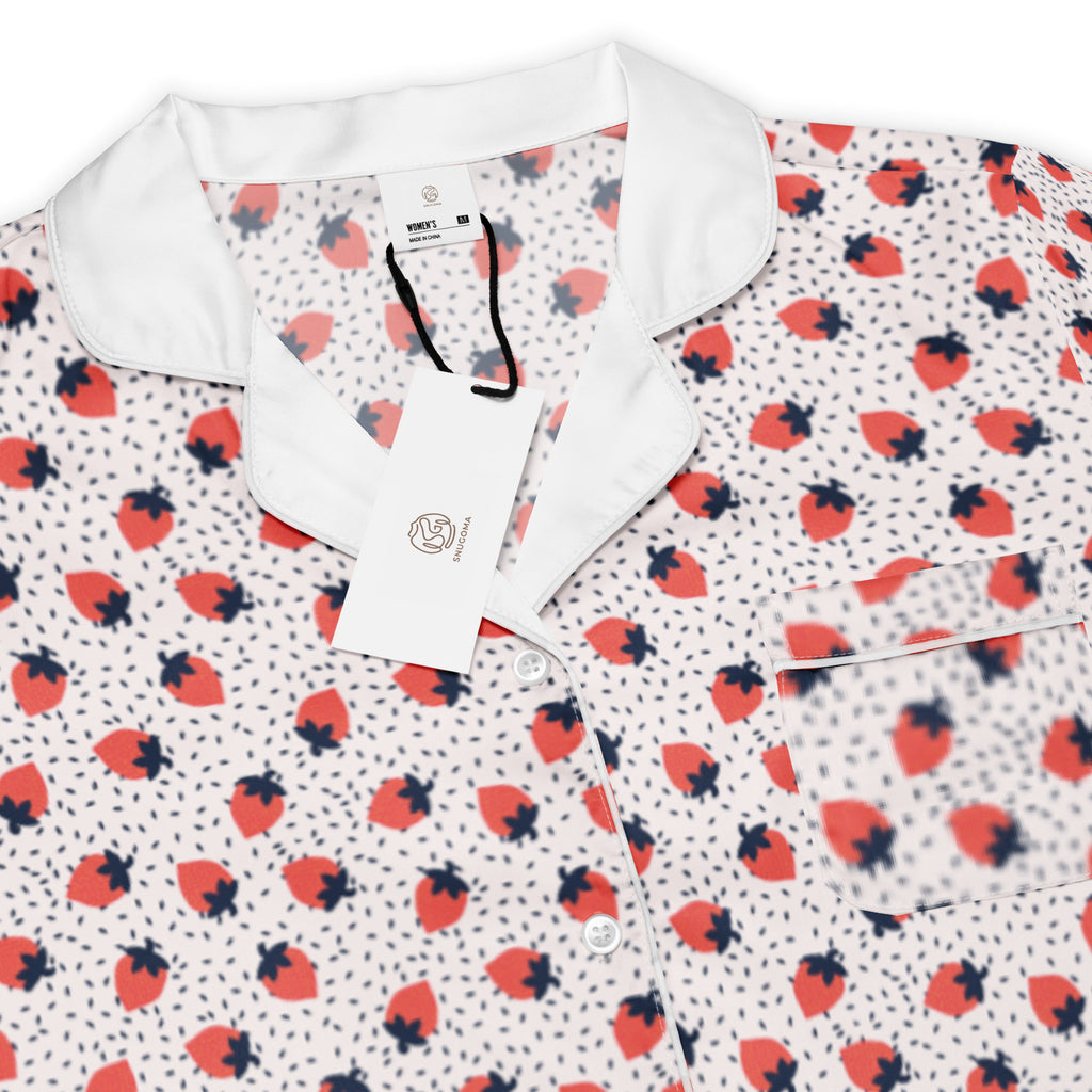 Women’s Strawberry Long Sleeve Pajama Top - Snugoma