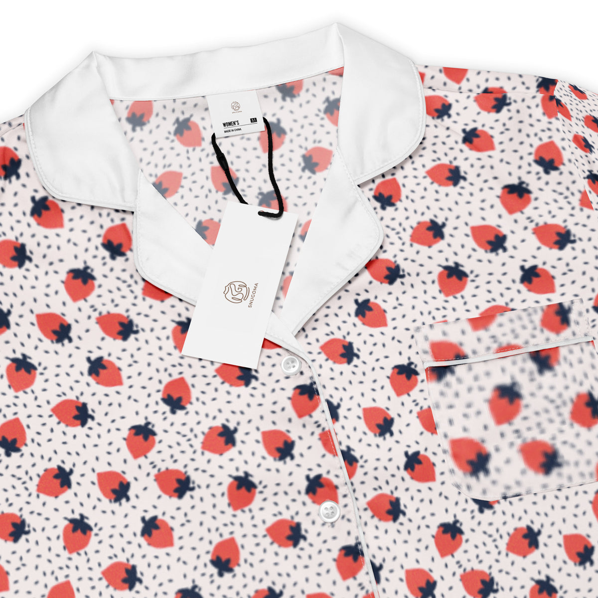 Women’s Strawberry Long Sleeve Pajama Top - Snugoma
