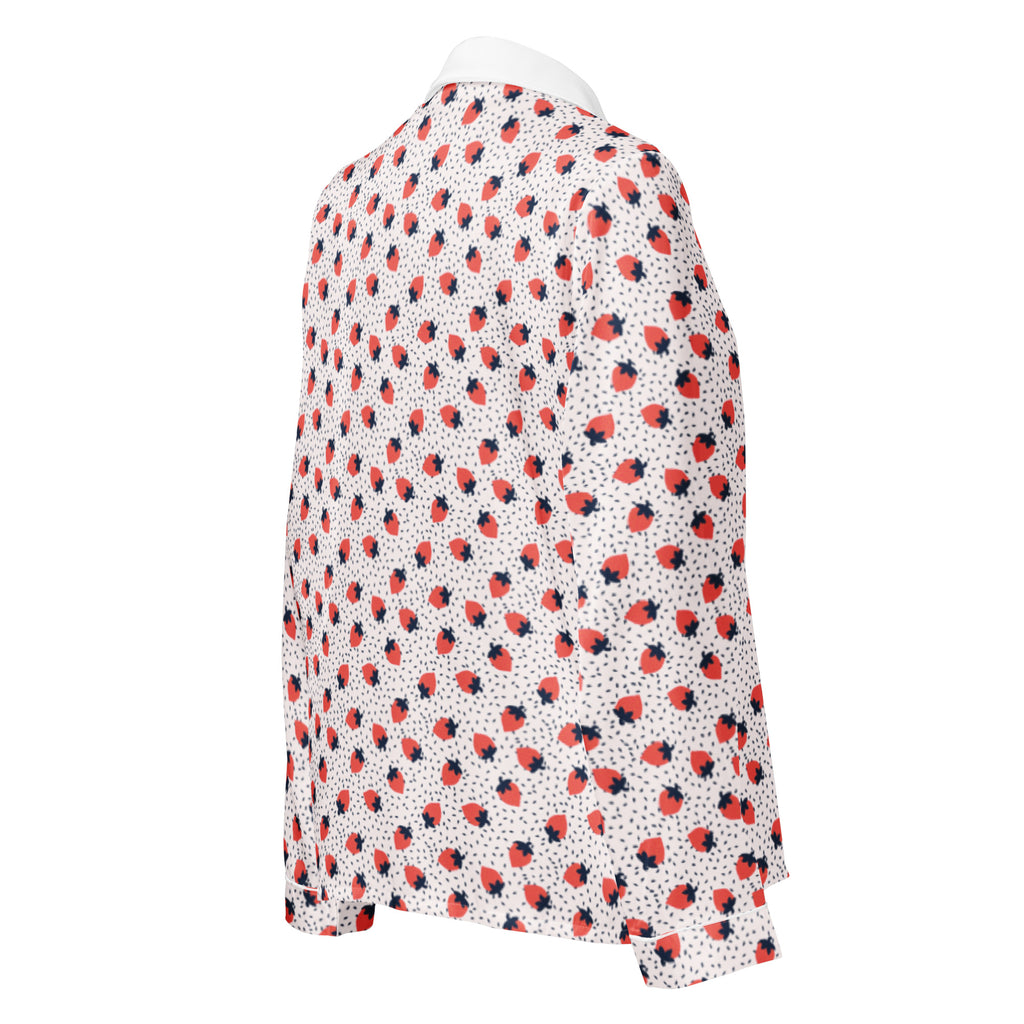 Women’s Strawberry Long Sleeve Pajama Top - Snugoma