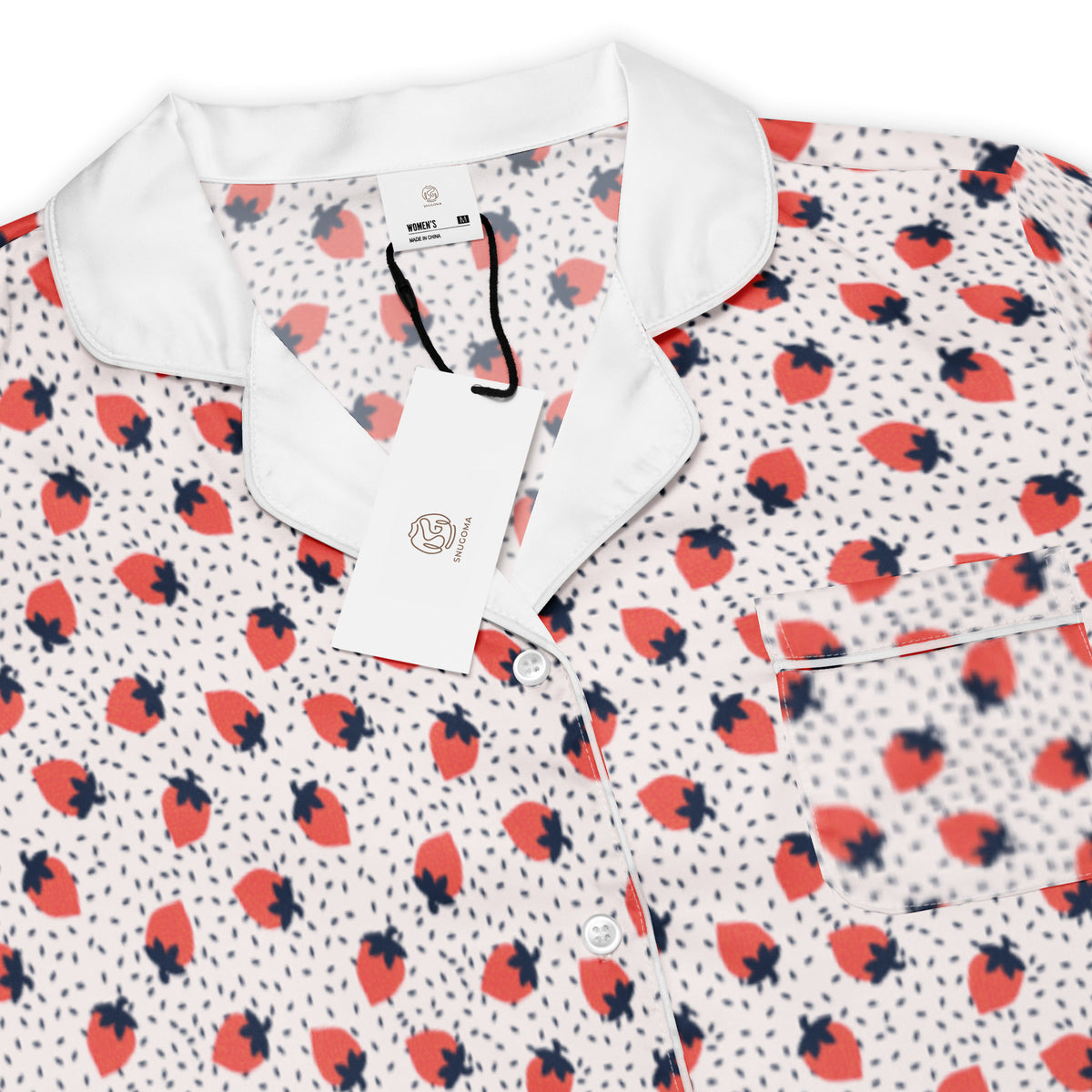 Women’s Strawberry Short Sleeve Pajama Top - Snugoma