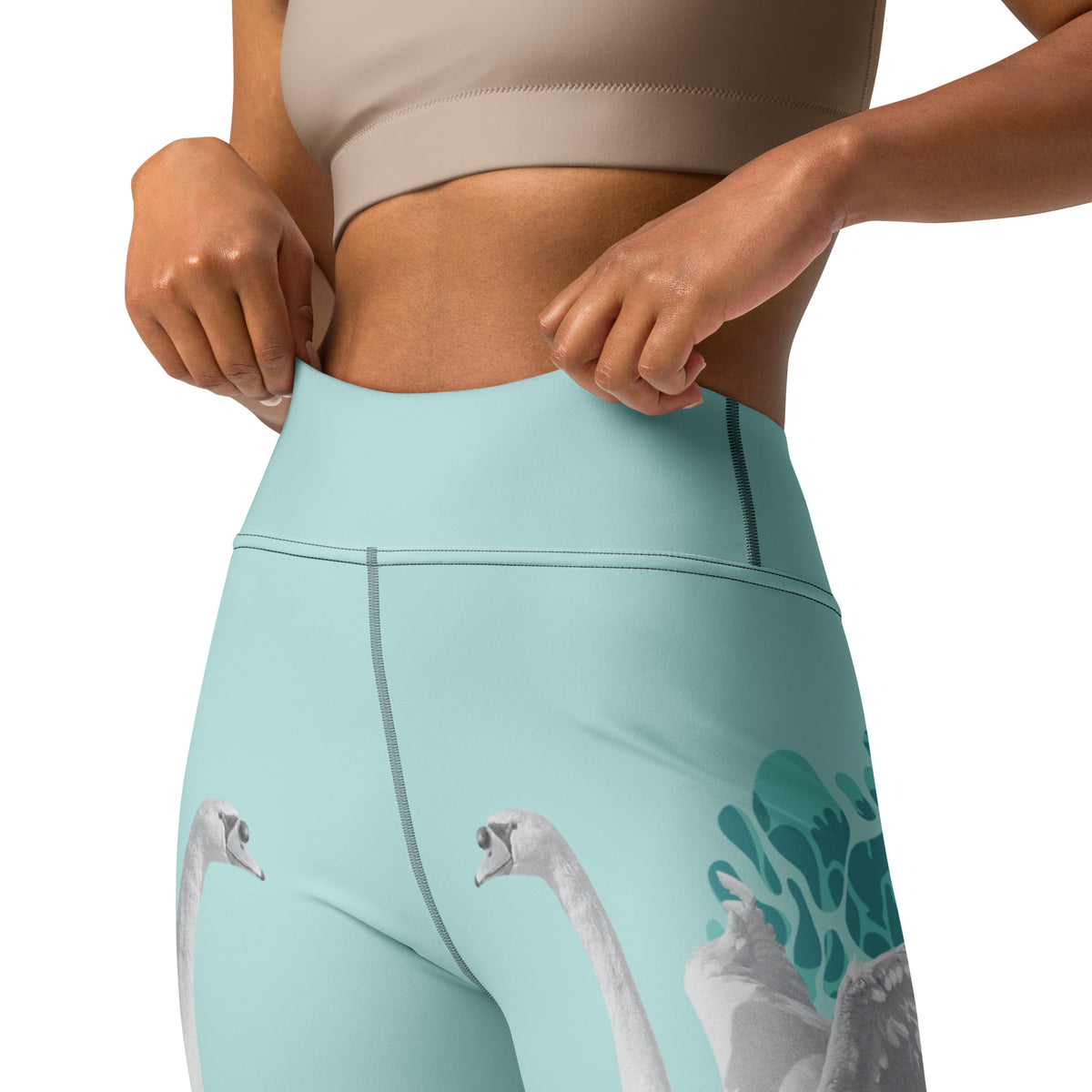 Swan Green Yoga Leggings - Snugoma