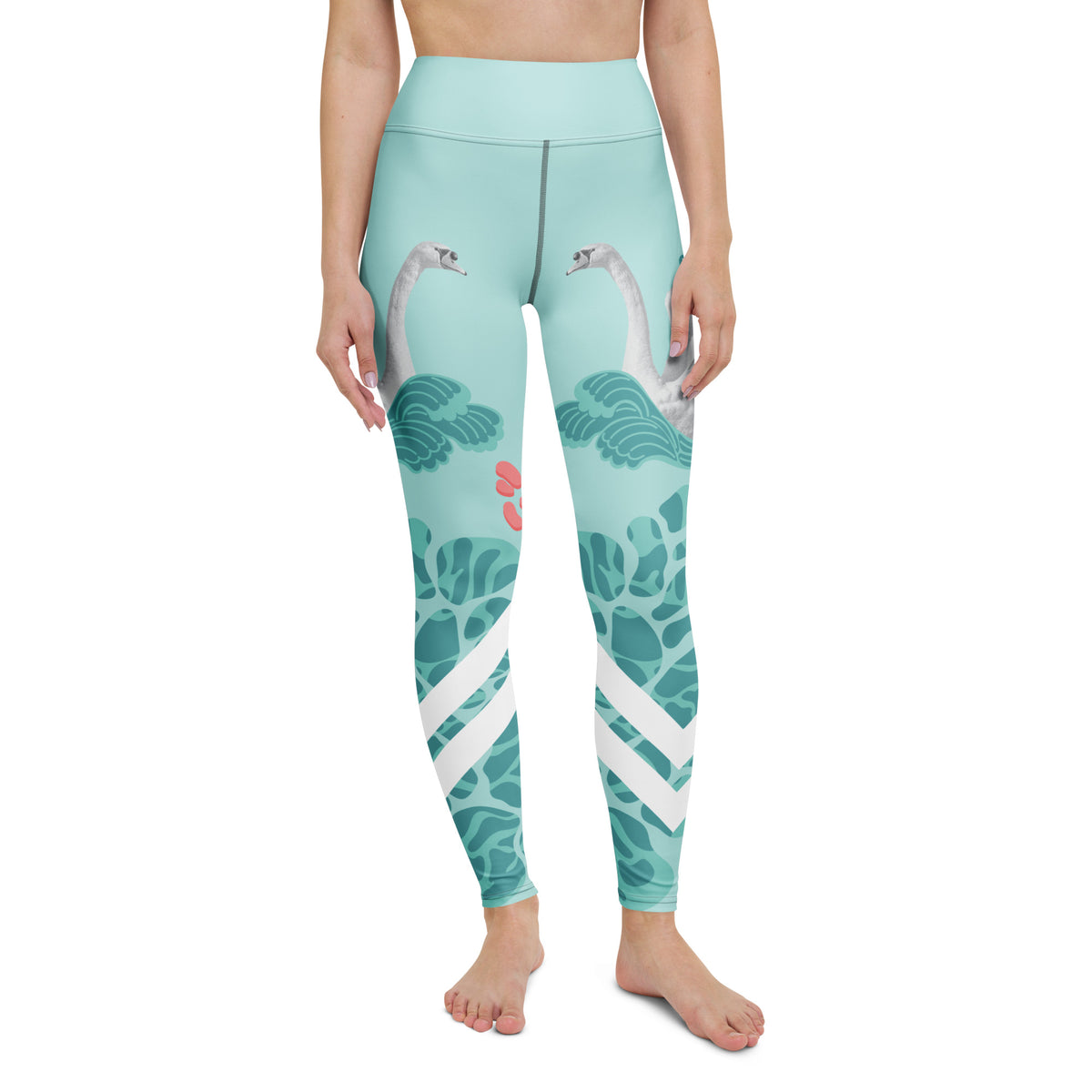 Swan Green Yoga Leggings - Snugoma