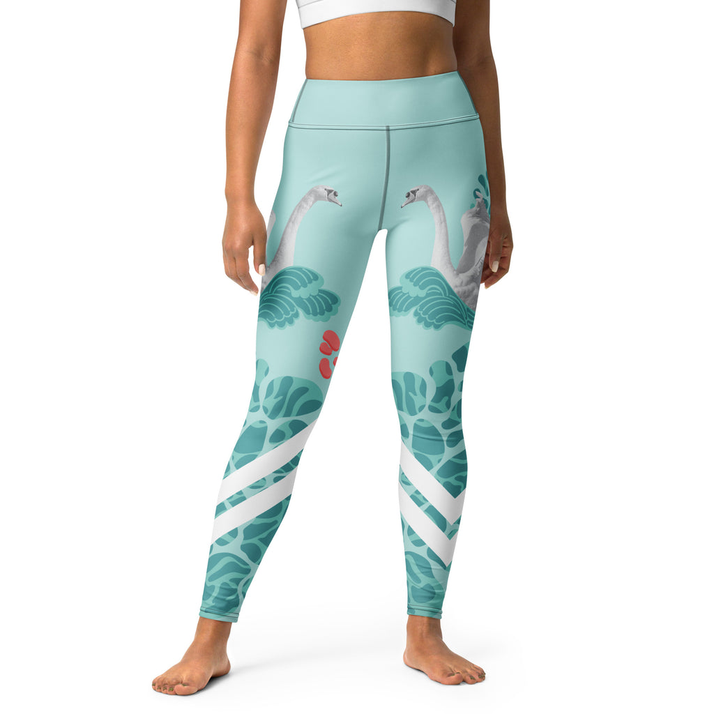 Swan Green Yoga Leggings - Snugoma