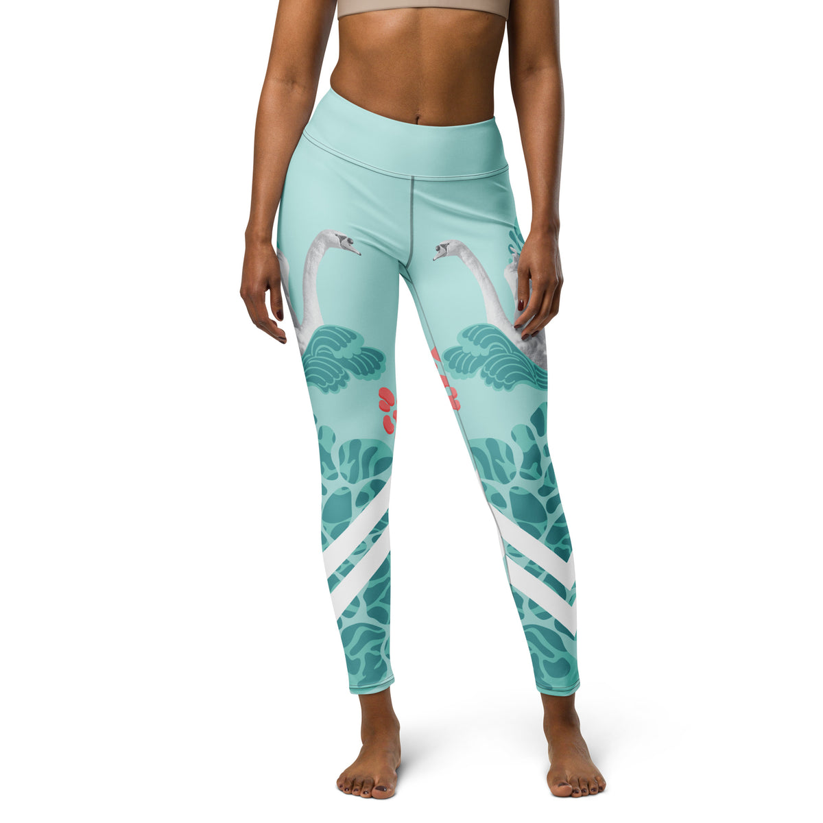 Swan Green Yoga Leggings - Snugoma