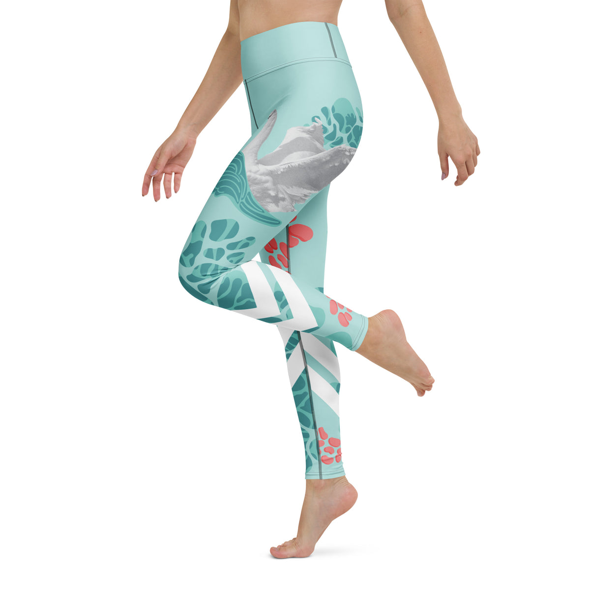 Swan Green Yoga Leggings - Snugoma