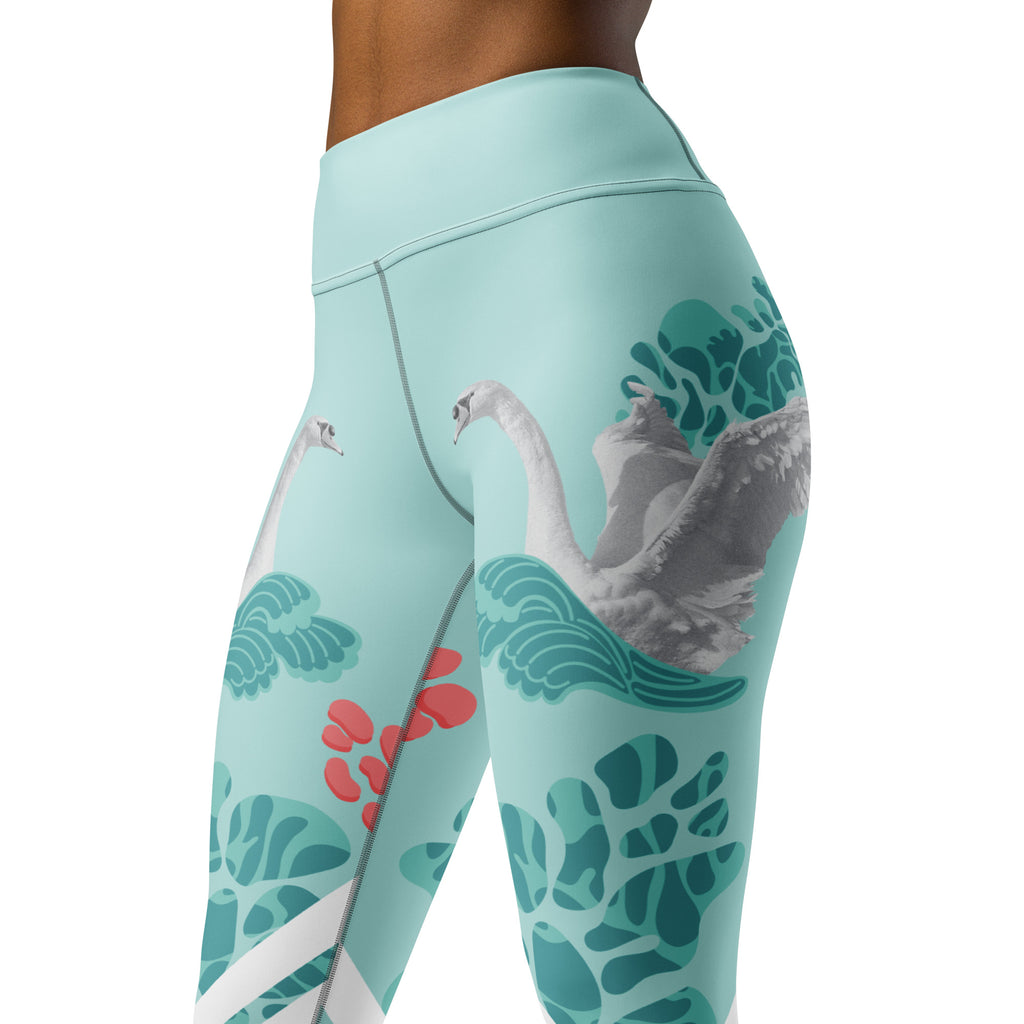 Swan Green Yoga Leggings - Snugoma