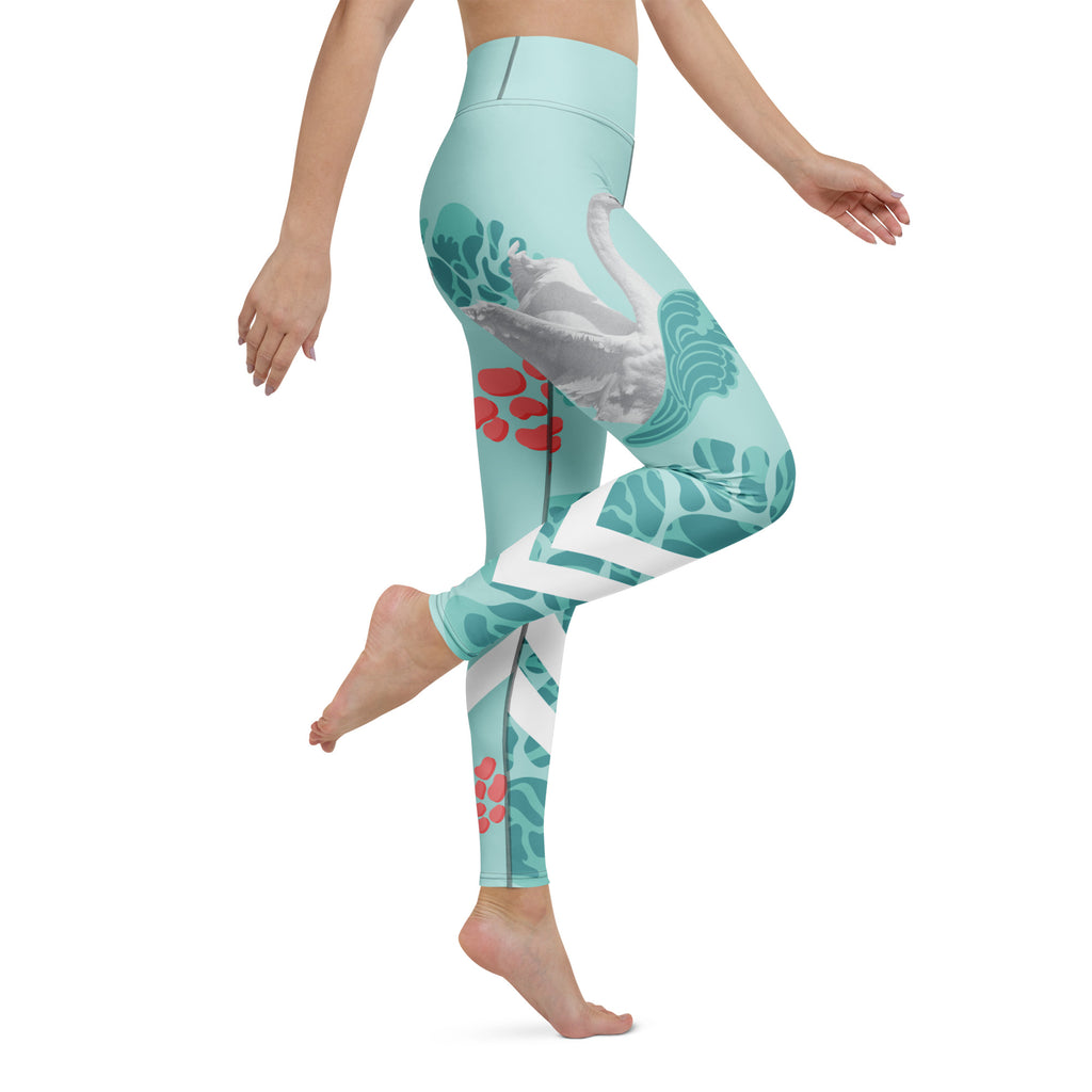 Swan Green Yoga Leggings - Snugoma