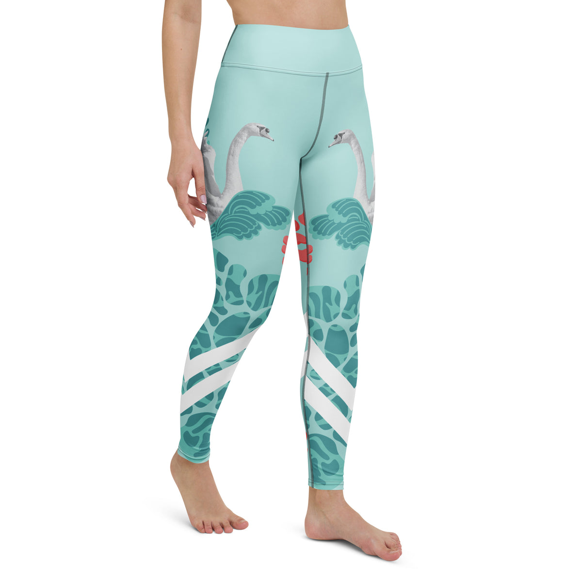 Swan Green Yoga Leggings - Snugoma