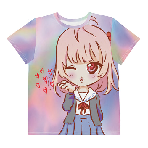 Anime Love Youth Cotton Crew Neck T-Shirt - Snugoma