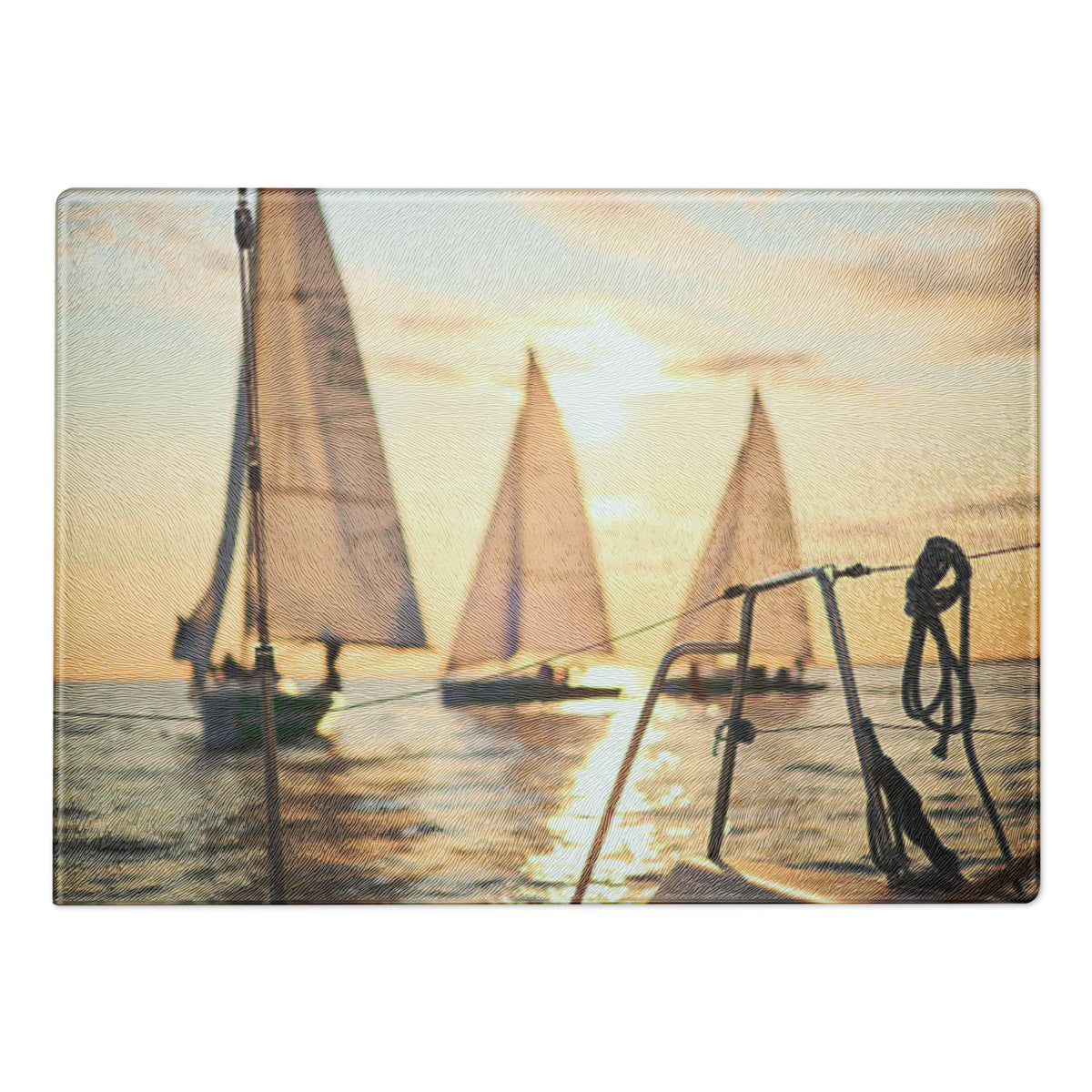 Sailboat Glass Cutting Board - Snugoma