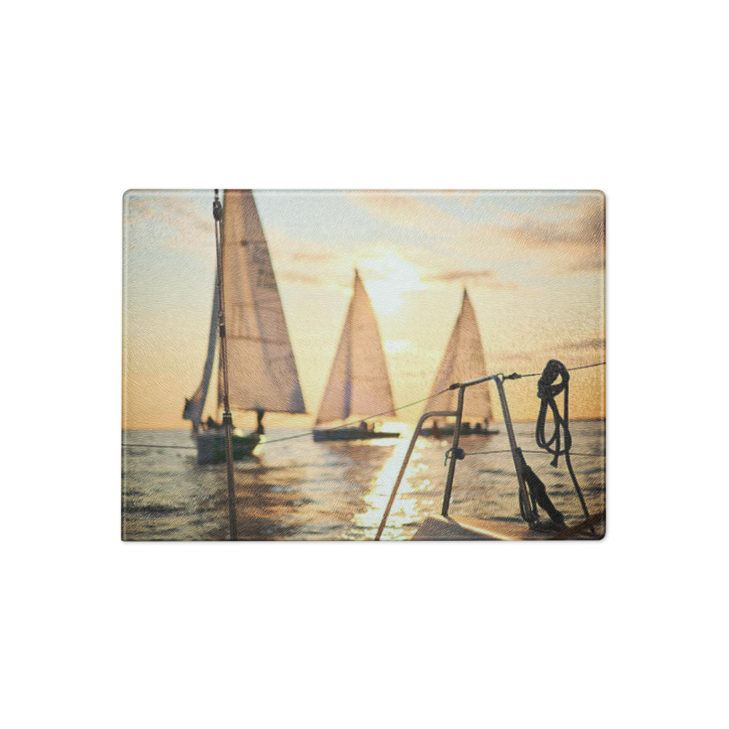 Sailboat Glass Cutting Board - Snugoma