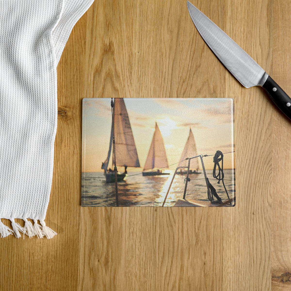 Sailboat Glass Cutting Board - Snugoma