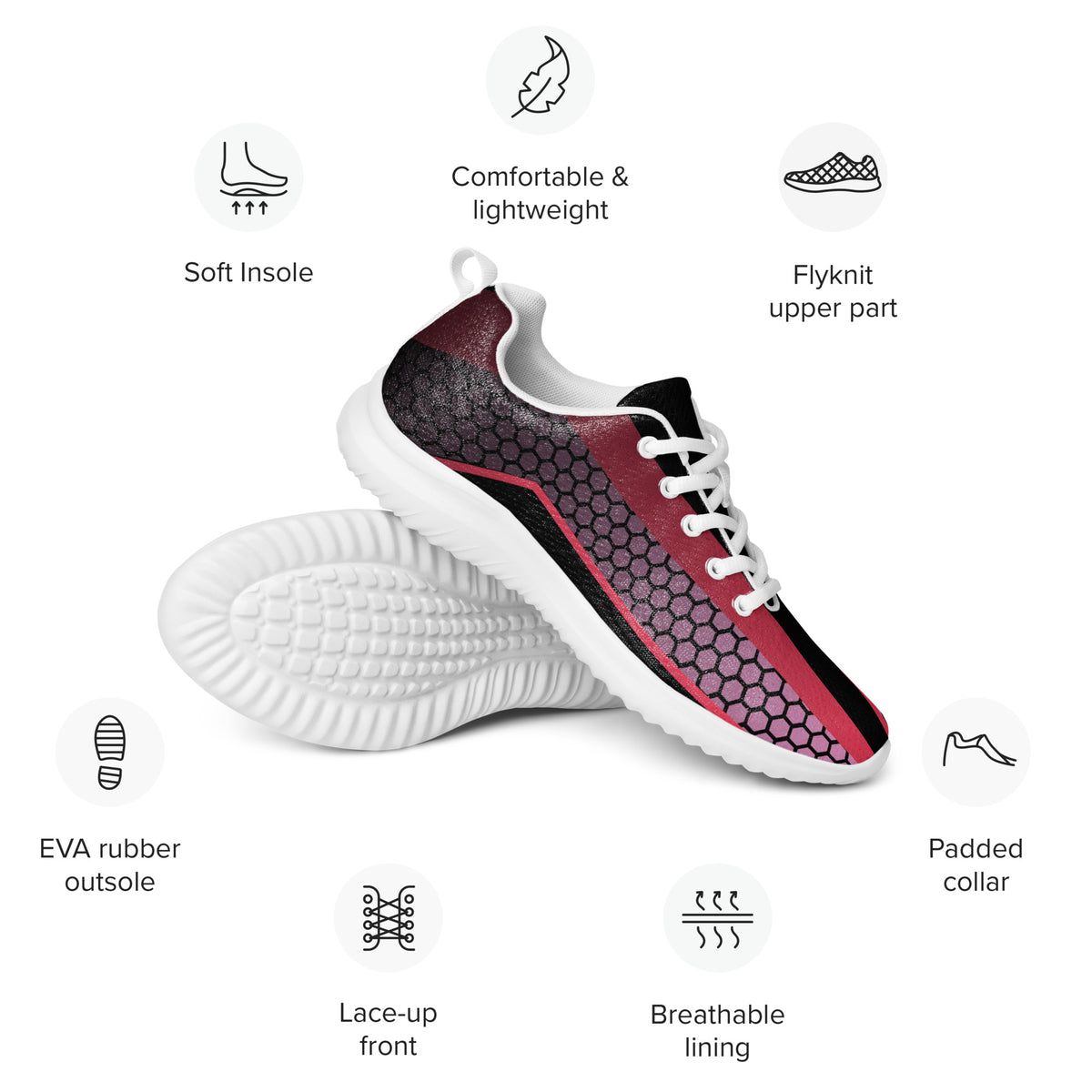 Men’s Red/Black Athletic Shoes - Snugoma