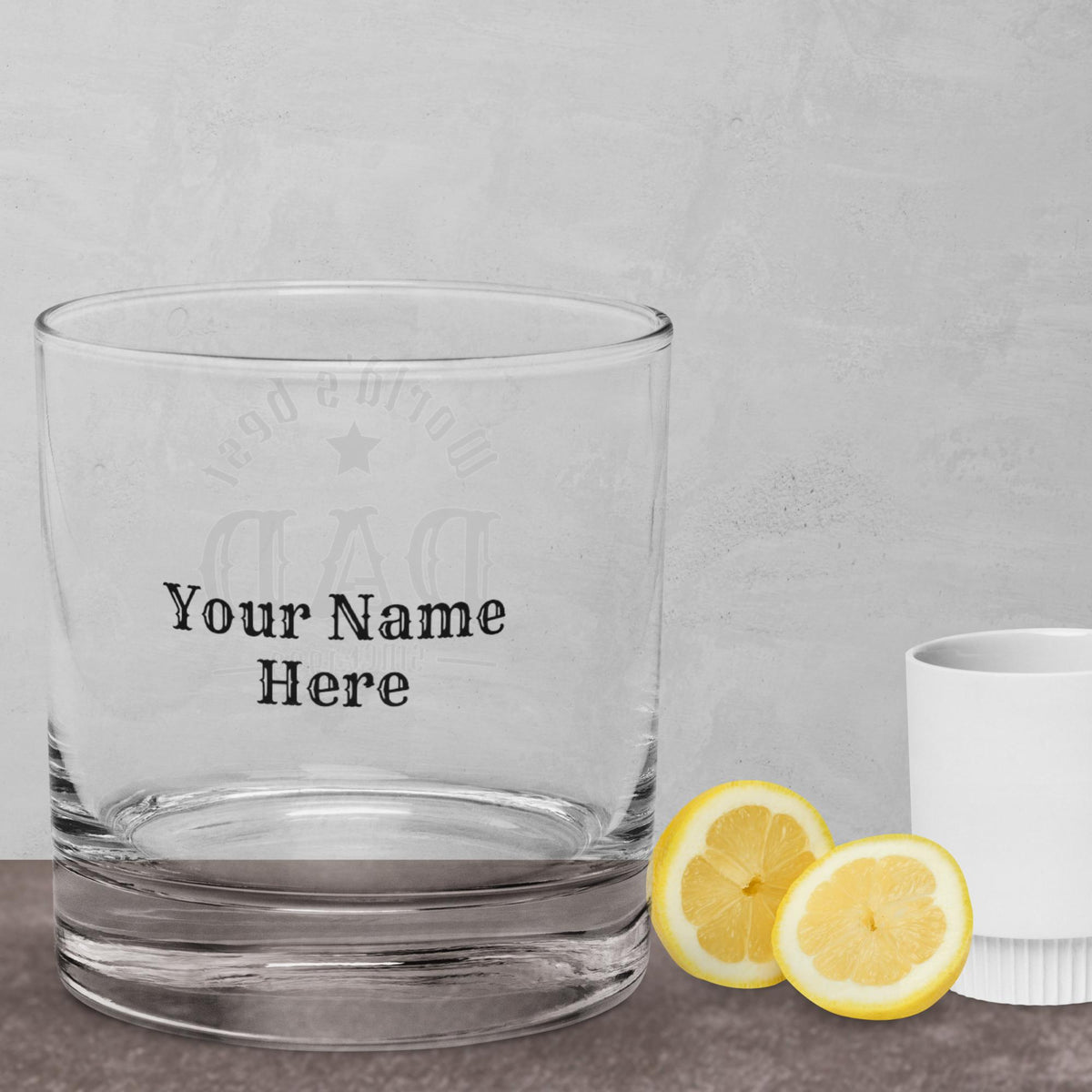 Personalized Worlds Best Dad Rocks Glass