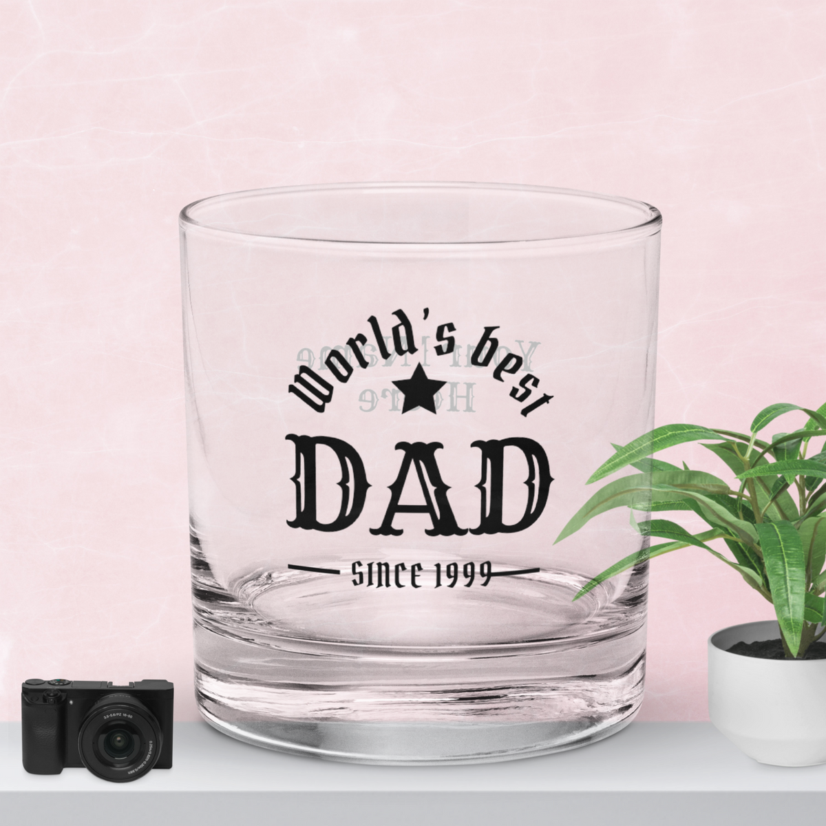 Personalized Worlds Best Dad Rocks Glass