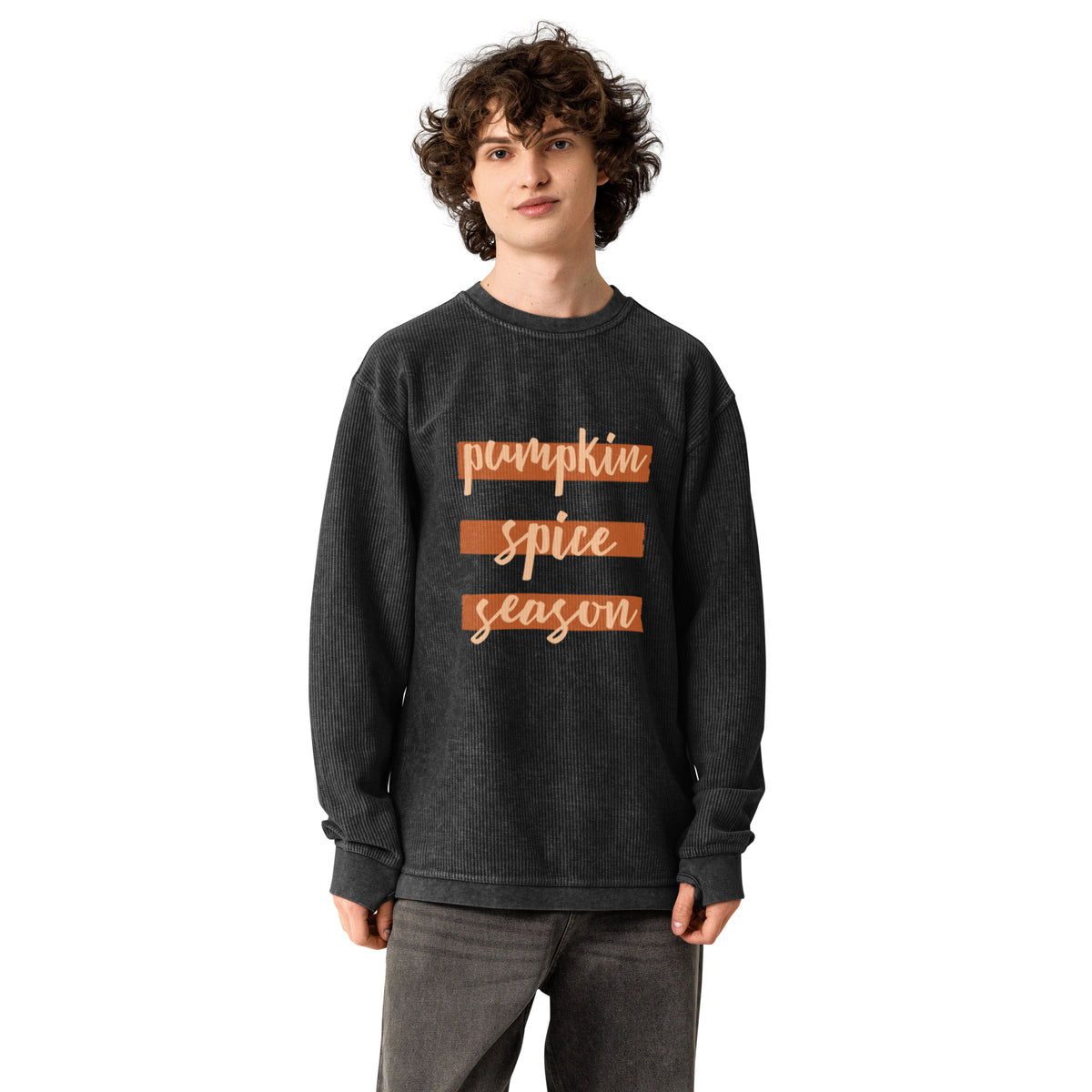 Pumpkin Spice Season Comfy Cord Sweatshirt - Snugoma