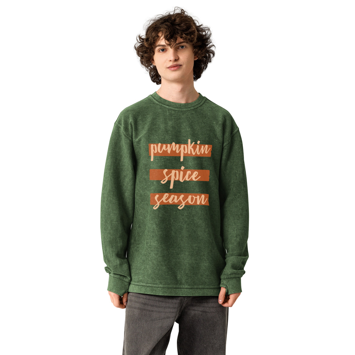 Pumpkin Spice Season Comfy Cord Sweatshirt - Snugoma