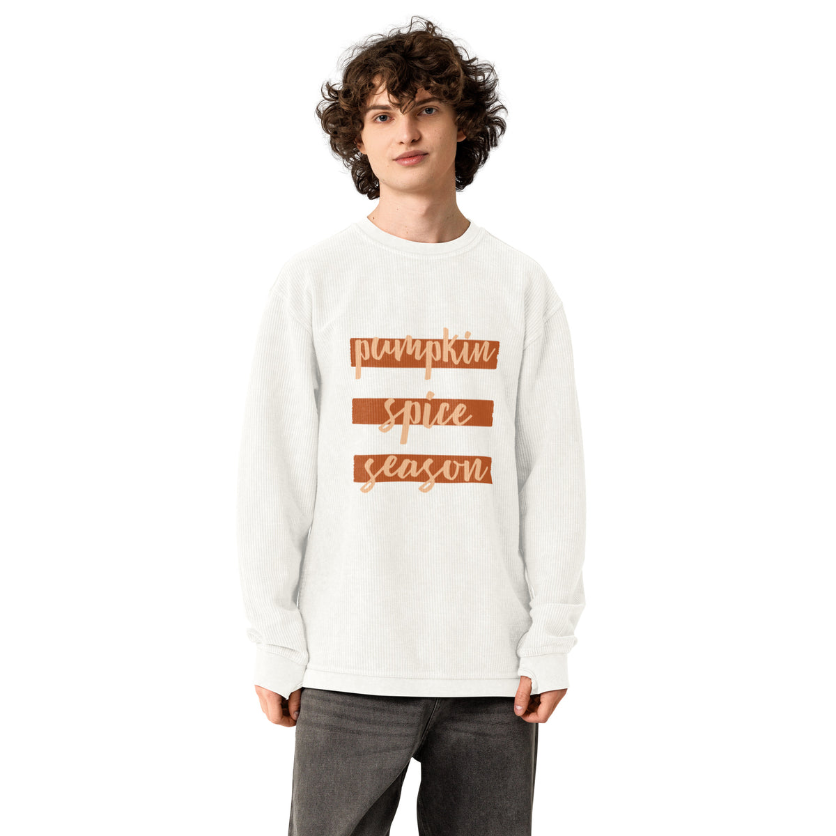 Pumpkin Spice Season Comfy Cord Sweatshirt - Snugoma