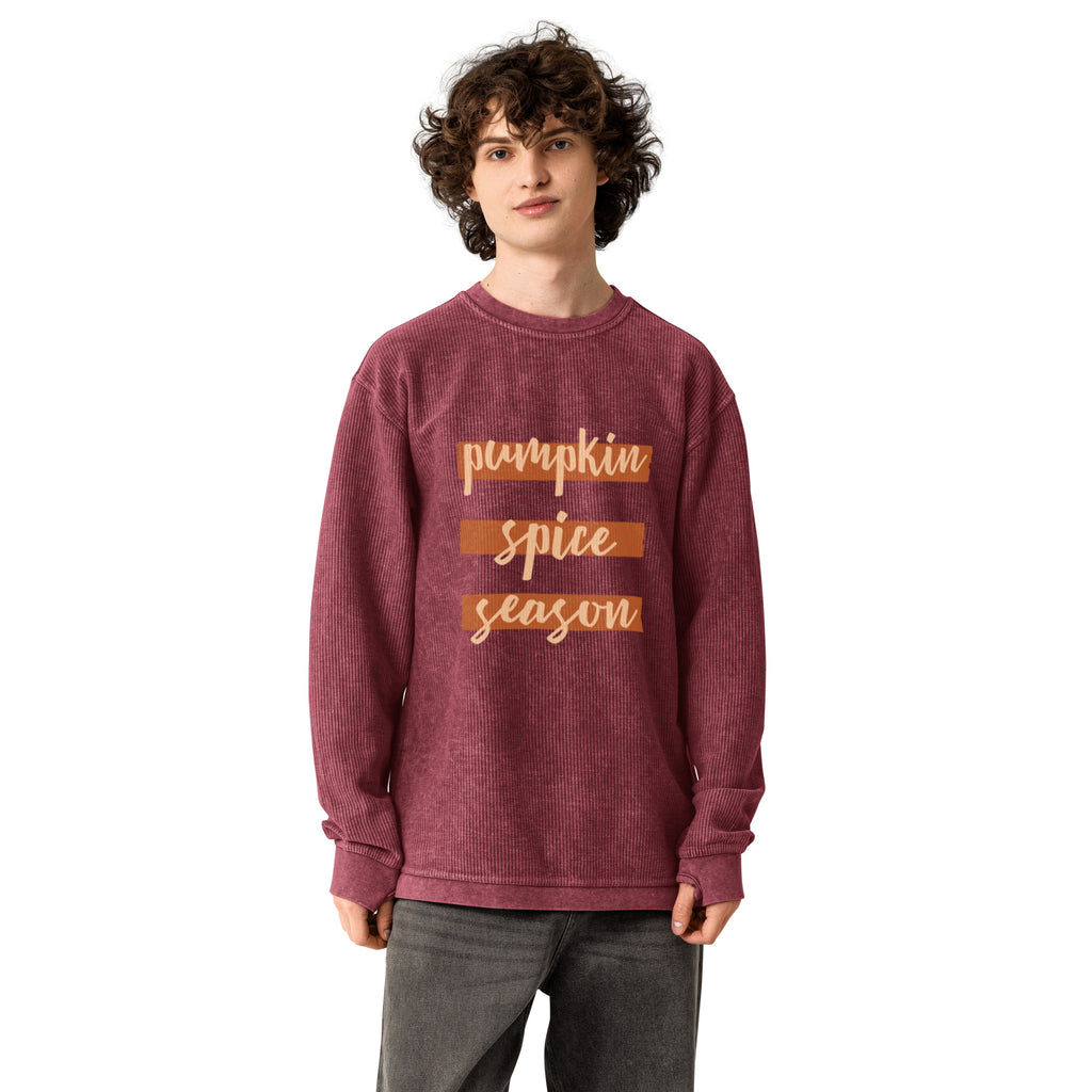 Pumpkin Spice Season Comfy Cord Sweatshirt - Snugoma