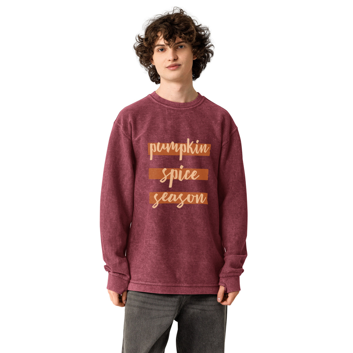 Pumpkin Spice Season Comfy Cord Sweatshirt - Snugoma